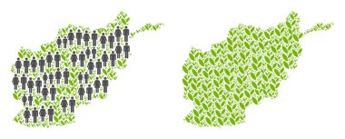 Nüfus ve doğanın Afganistan harita