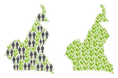 Nüfus ve doğanın Afrika Kamerun Haritası