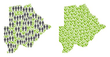 Demografi ve doğa Botsvana Haritası