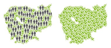 Nüfus ve doğanın Kamboçya Haritası