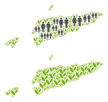 İnsanlar ve plantasyon Doğu Timour harita