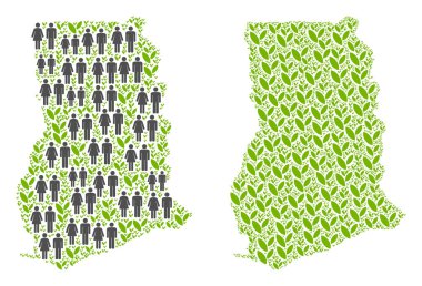 Demografi ve çiçek Gana harita