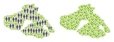 Nüfus ve doğanın Yunan Midilli Adası Haritası