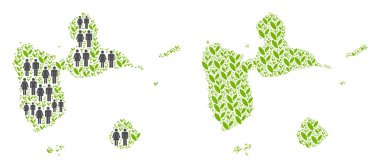 Demografi ve Flora Guadeloupe harita