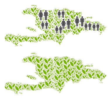 Nüfus ve tarım Haiti ve Dominik Cumhuriyeti Haritası