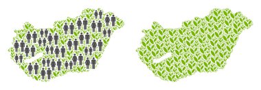 Demografi ve tarım Macaristan Haritası