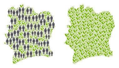 Nüfus ve doğanın Fildişi Sahili haritası