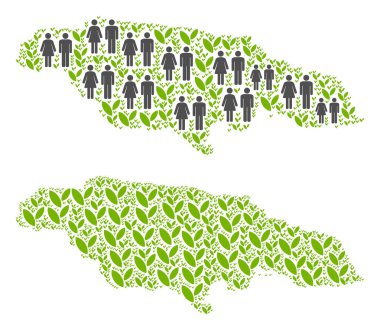 Demografi ve doğa Jamaika haritası