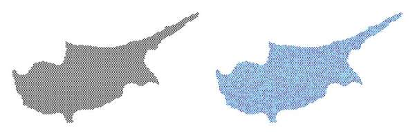 Punkt Zypern Inselkarte Abstraktionen — Stockvektor