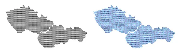 Pixel Checoslováquia Mapa Abstrações —  Vetores de Stock