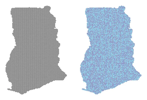 点線ガーナ地図抽象化 — ストックベクタ