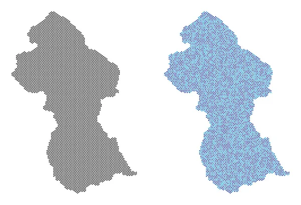 Dot αντλήσεις Χάρτης Γουιάνα — Διανυσματικό Αρχείο