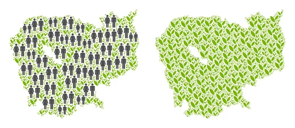 Nüfus ve doğanın Kamboçya Haritası