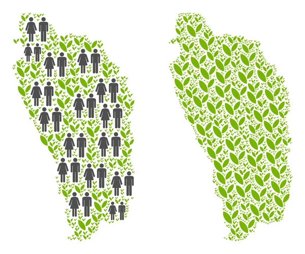 Nüfus ve Flora Dominica Ada Haritası