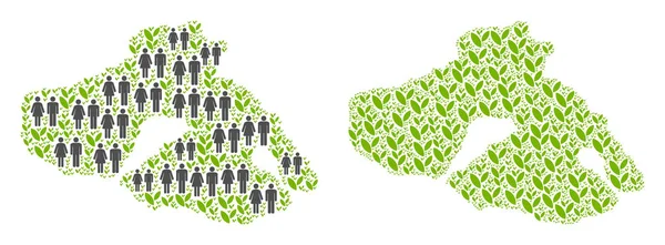 Nüfus ve doğanın Yunan Midilli Adası Haritası