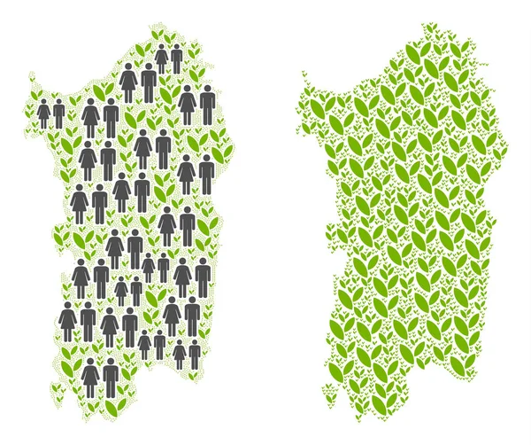 Demografi ve doğa İtalyan Sardunya Adası Haritası