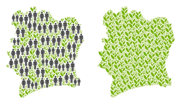 Nüfus ve doğanın Fildişi Sahili haritası