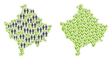 Nüfus ve doğanın Kosova Haritası