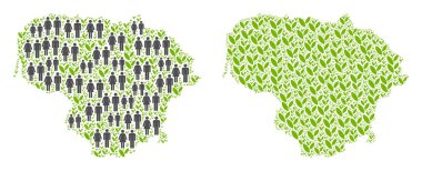 Nüfus ve plantasyon Litvanya Haritası