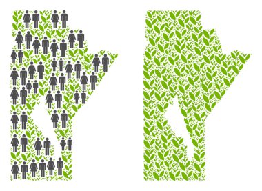 Demografi ve çiçek Manitoba Eyaleti harita