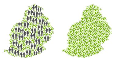 İnsanlar ve tarım Mauritius Adası Haritası