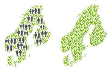 İnsanlar ve çevre Scandinavia harita