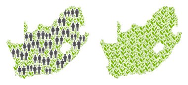 İnsanlar ve Flora Güney Afrika Cumhuriyeti Haritası