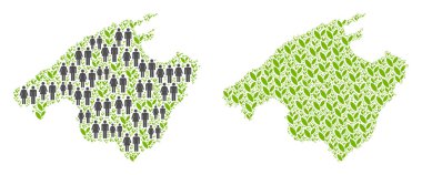 Demografi ve Flora İspanya Mallorca ada Haritası