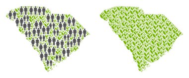 İnsanlar ve Flora Güney Carolina eyalet harita