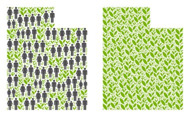 Nüfus ve doğanın Utah State harita