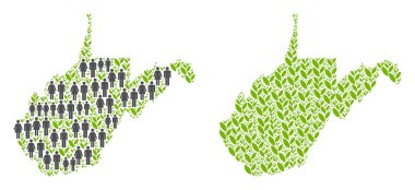 Demografi ve çiçek West Virginia devlet harita