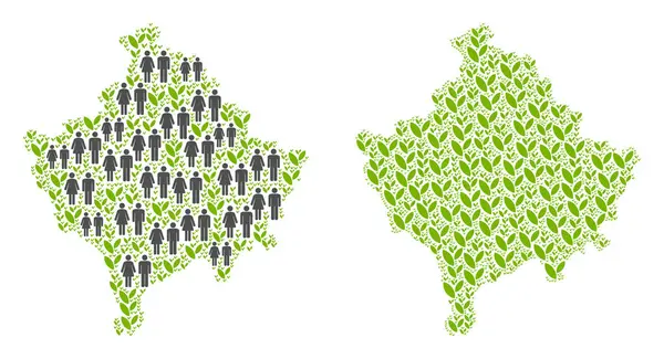 Nüfus ve doğanın Kosova Haritası