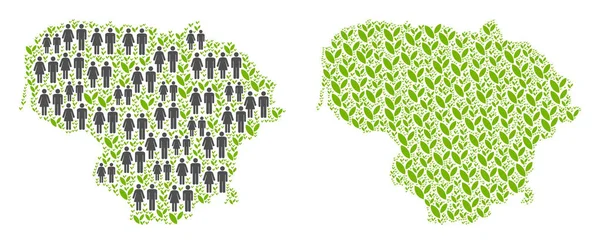 Nüfus ve plantasyon Litvanya Haritası