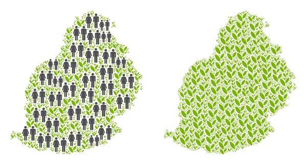 İnsanlar ve tarım Mauritius Adası Haritası