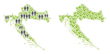 Demografi ve plantasyon Hırvatistan haritası