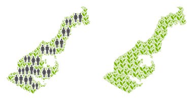 Demografi ve doğa Monako Haritası