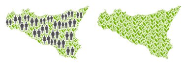 İnsanlar ve plantasyon Sicilia harita