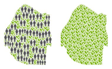 Demografi ve tarım Svaziland Haritası