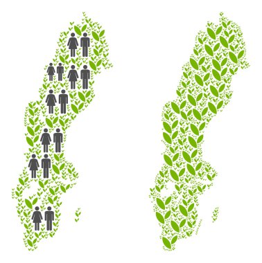 Nüfus ve doğanın İsveç haritası