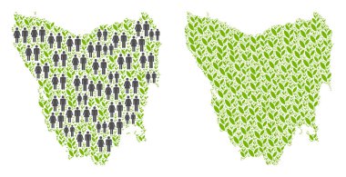 Demografi ve Flora Tazmanya Adası Haritası