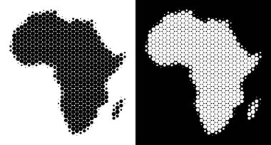 Noktalı yarım ton Afrika harita