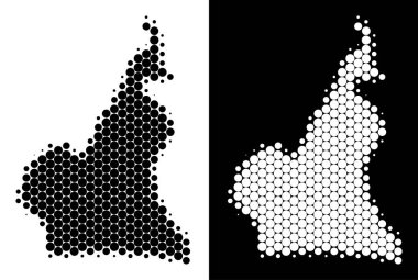 Nokta yarı ton Afrika Kamerun Haritası