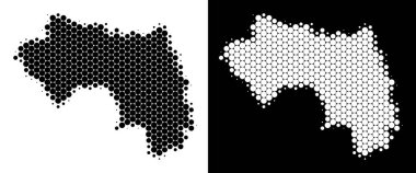 Noktalı yarım ton Afrika Gine Haritası