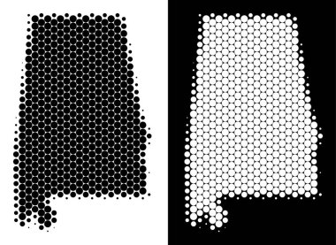 Nokta yarı ton Alabama Eyalet harita