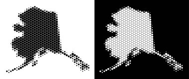 Noktalı yarım ton Alaska harita