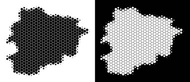 Noktalı yarım ton Andorra Haritası