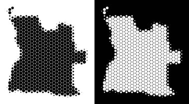 Nokta yarı ton Angola Haritası