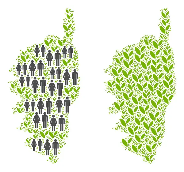 İnsanlar ve tarım Korsika Fransa Adası Haritası