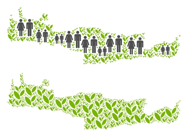 Popolazione e ambiente Mappa di Creta — Vettoriale Stock