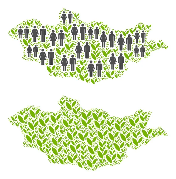 Nüfus ve doğanın Moğolistan haritası